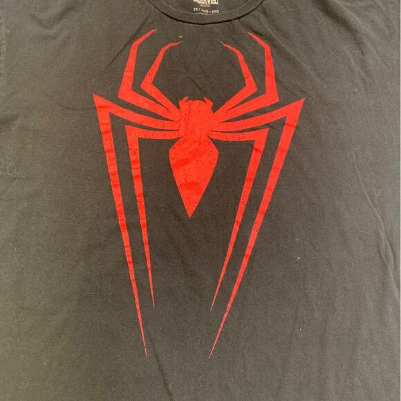Marvel Spiderman Men's Tee Shirt Short Sleeve Crewneck Black Red Size 2X - Picture 3 of 6
